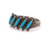 Vintage Sterling Turquoise Band 5.75