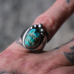 Vintage Sterling Chunky Turquoise Ring 6