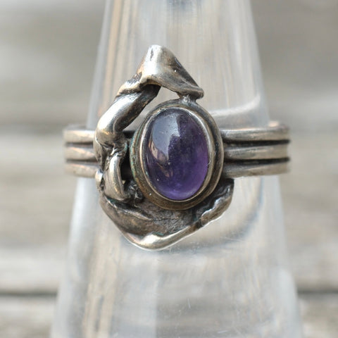 Vintage Sterling Amethyst Ring 7.5