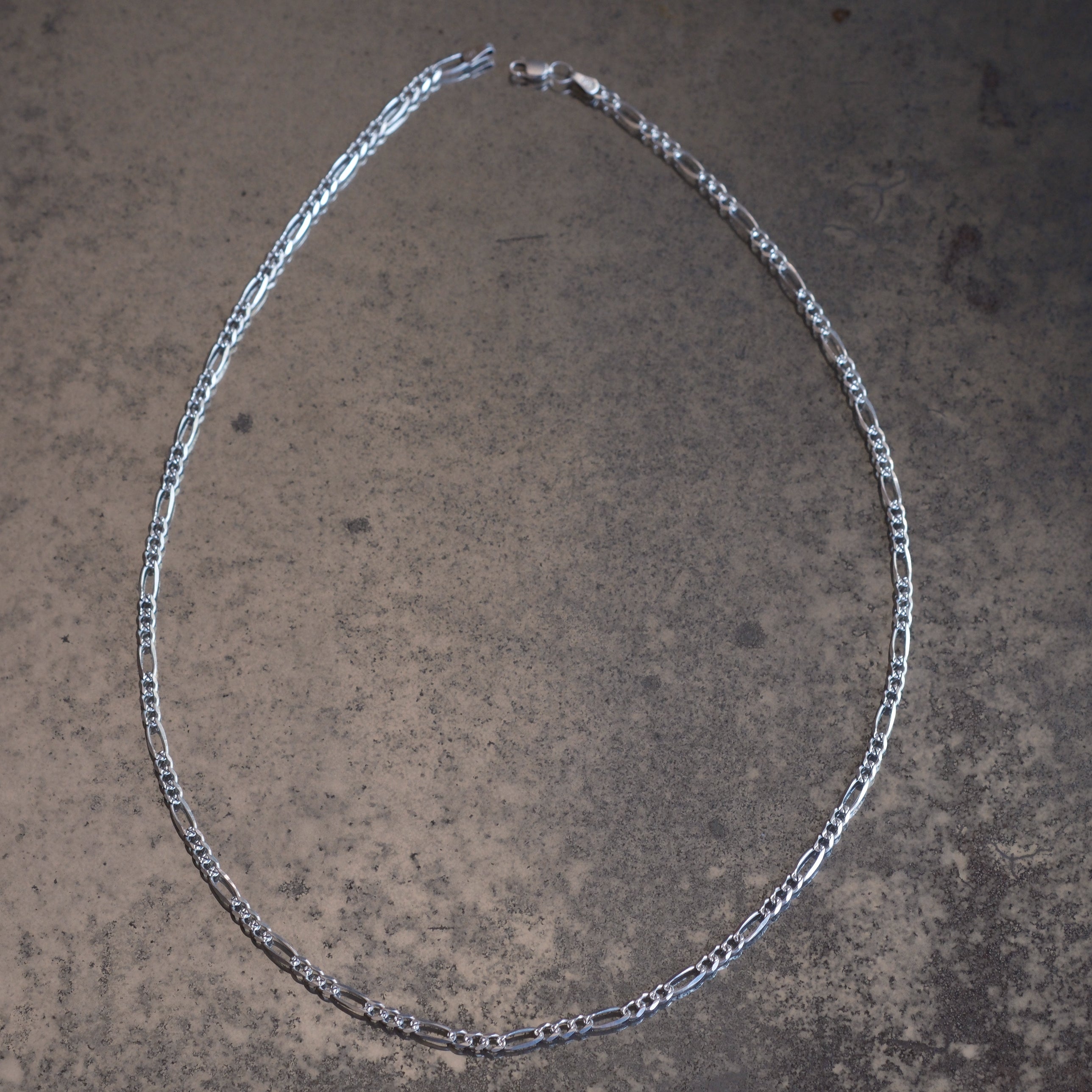 Vintage Sterling Silver Figaro Chain Necklace 24"