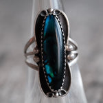 Vintage Sterling Abalone Ring 5.75