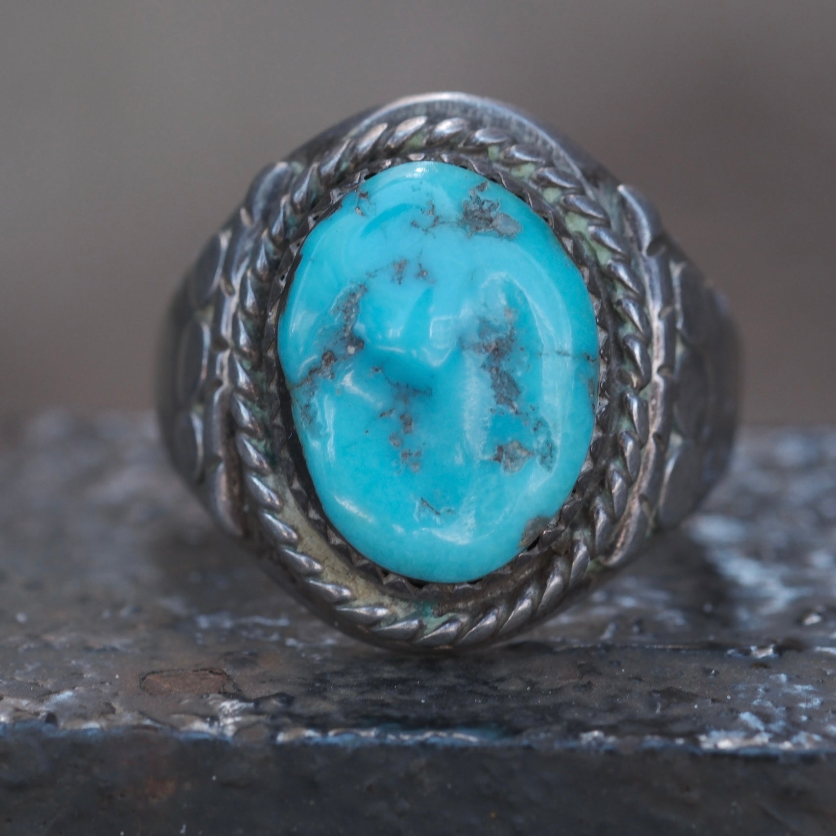 Vintage Sterling Turquoise Ring 11