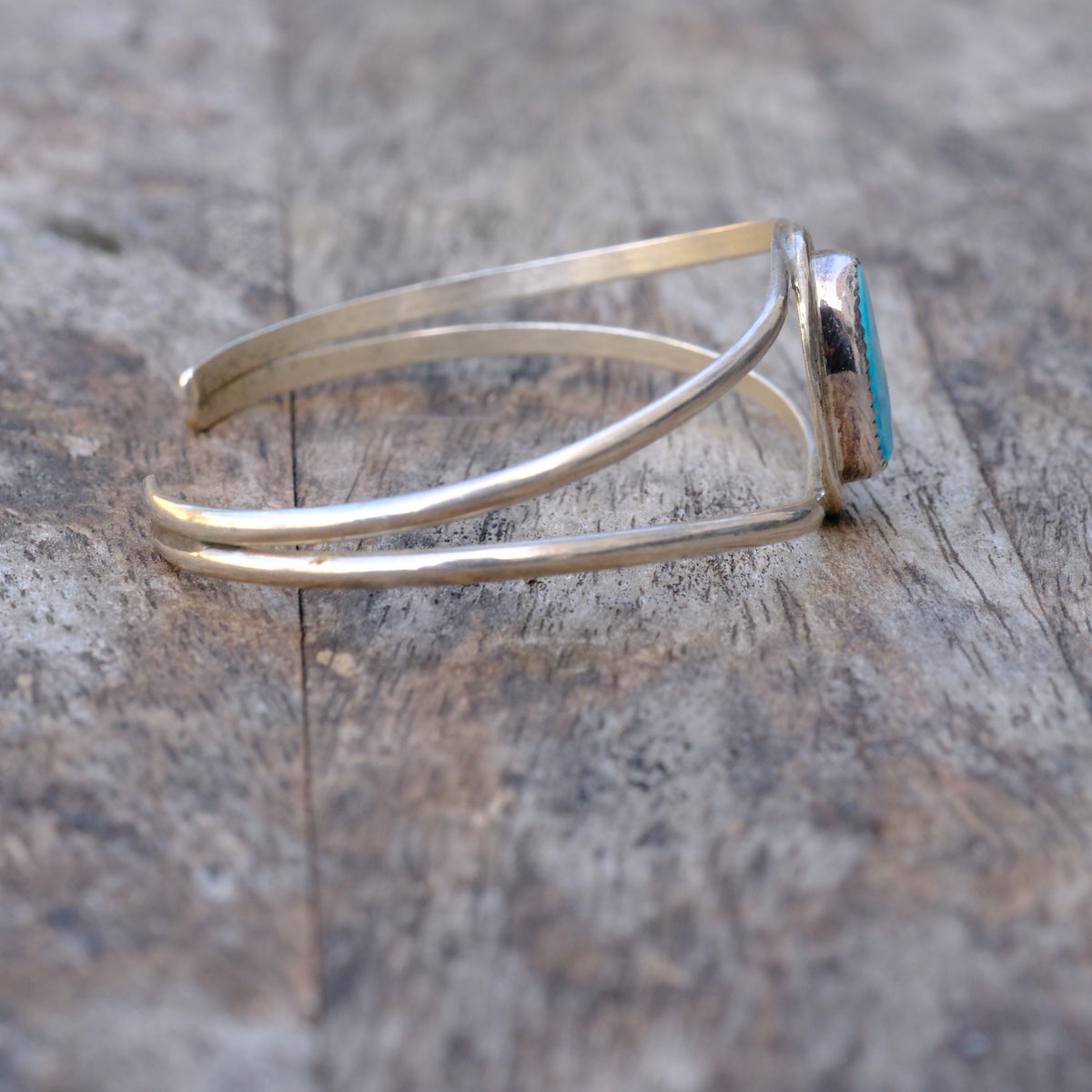 Cuff Vintage Sterling Turquoise Stamped Cuff Bracelet