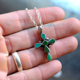 Vintage Sterling Turquoise Inlay Cross Necklace