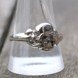 Vintage White Bronze Biker Ring 12