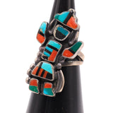 Vintage Sterling Multistone Kachina Ring 6