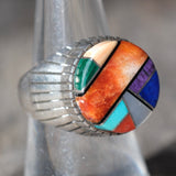 Vintage Sterling Zuni Inlay Ring 8