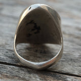 Vintage Sterling Multistone Inlay Ring 9.5