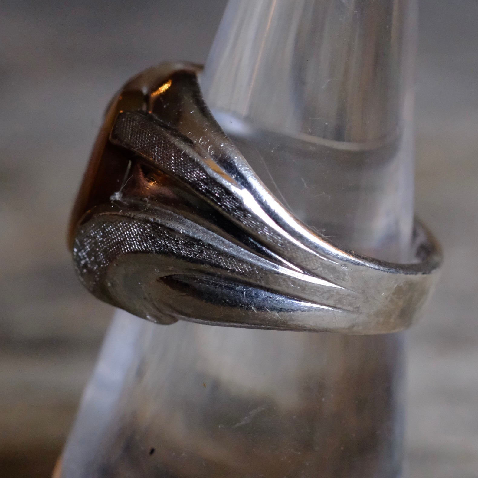 Vintage Sterling Agate Ring 7.5
