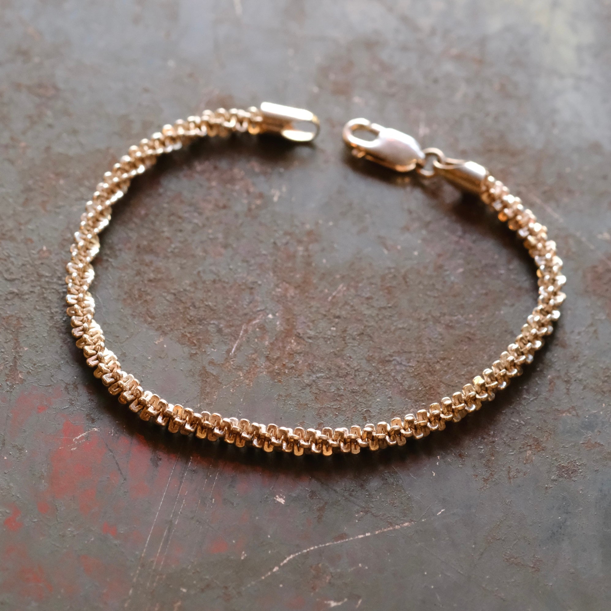 Vintage Sterling Diamond Cut Sparkle Chain Bracelet