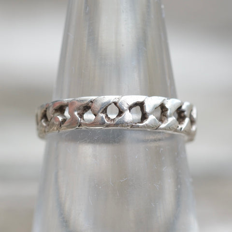Vintage Sterling Silver Chain Ring 4.25