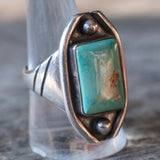 Vintage Sterling Chunky Turquoise Ring 10