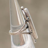 Vintage Sterling Mother Of Pearl Double Feather Ring 6