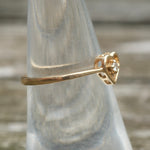 Vintage 14K Gold Diamond Heart Ring 6.25