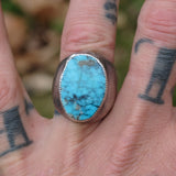 Vintage Sterling Chunky Turquoise Ring 8