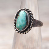 Vintage Sterling Turquoise Roper Ring 4
