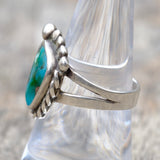 Vintage Sterling Turquoise Ring 7.75