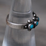 Vintage Sterling Snake Eye Turquoise Band 5.25