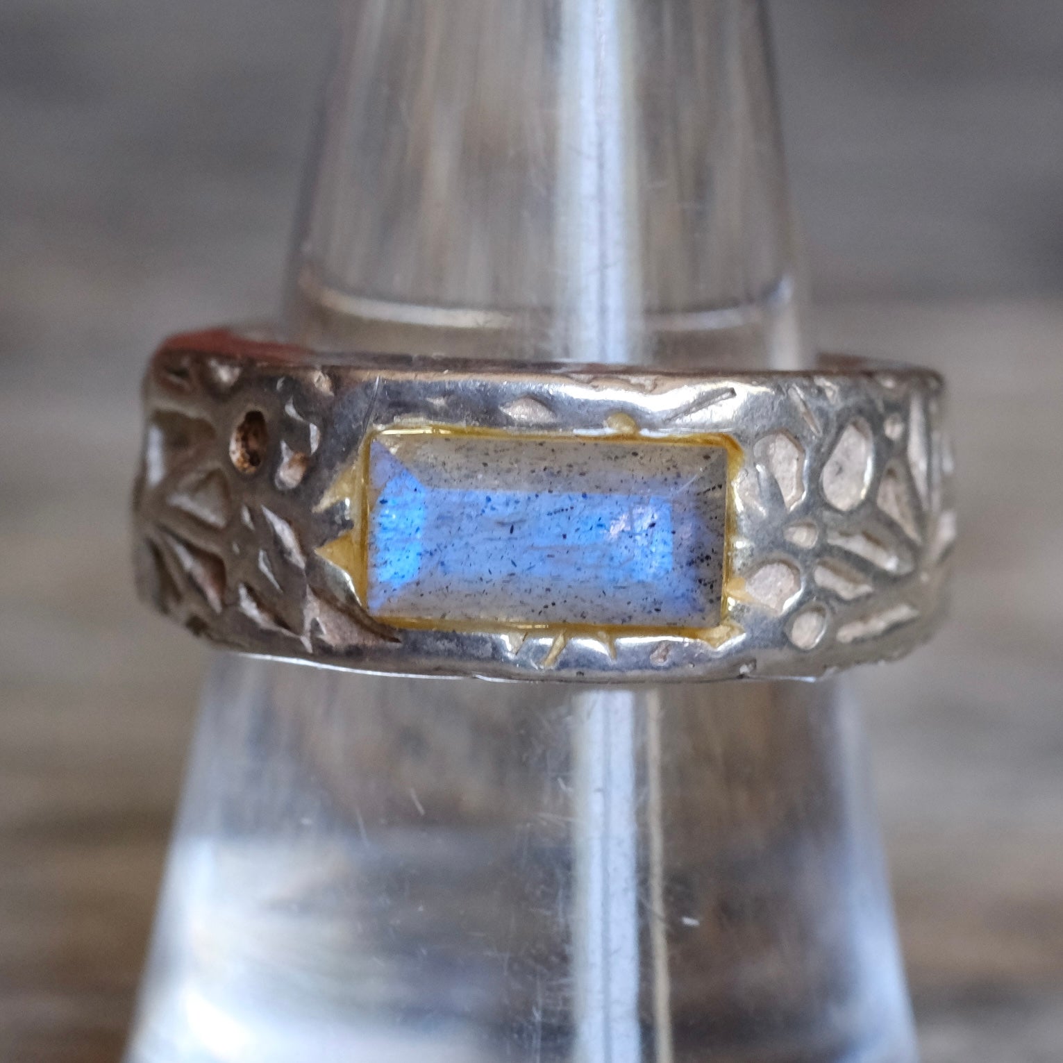 Vintage Sterling Labradorite Ring 8.25