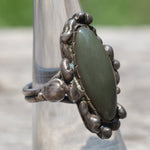 Vintage Sterling Jade Ring 6.25