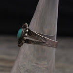 Vintage Sterling Turquoise Stamped Band Ring 6.25