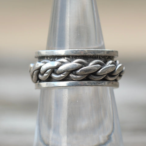 Vintage Sterling Chain Spinner Ring 5.5