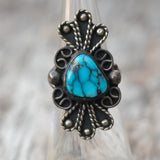 Vintage Sterling Turquoise Ring 4.5