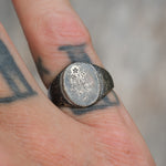 Vintage Sterling Engraved Signet Ring 5.75