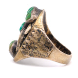 Vintage Sterling 3-Stone Turquoise Feather Ring 11