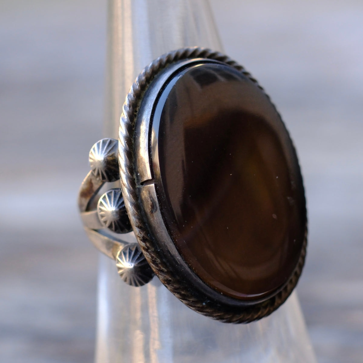Vintage Sterling Jasper Ring 5.75