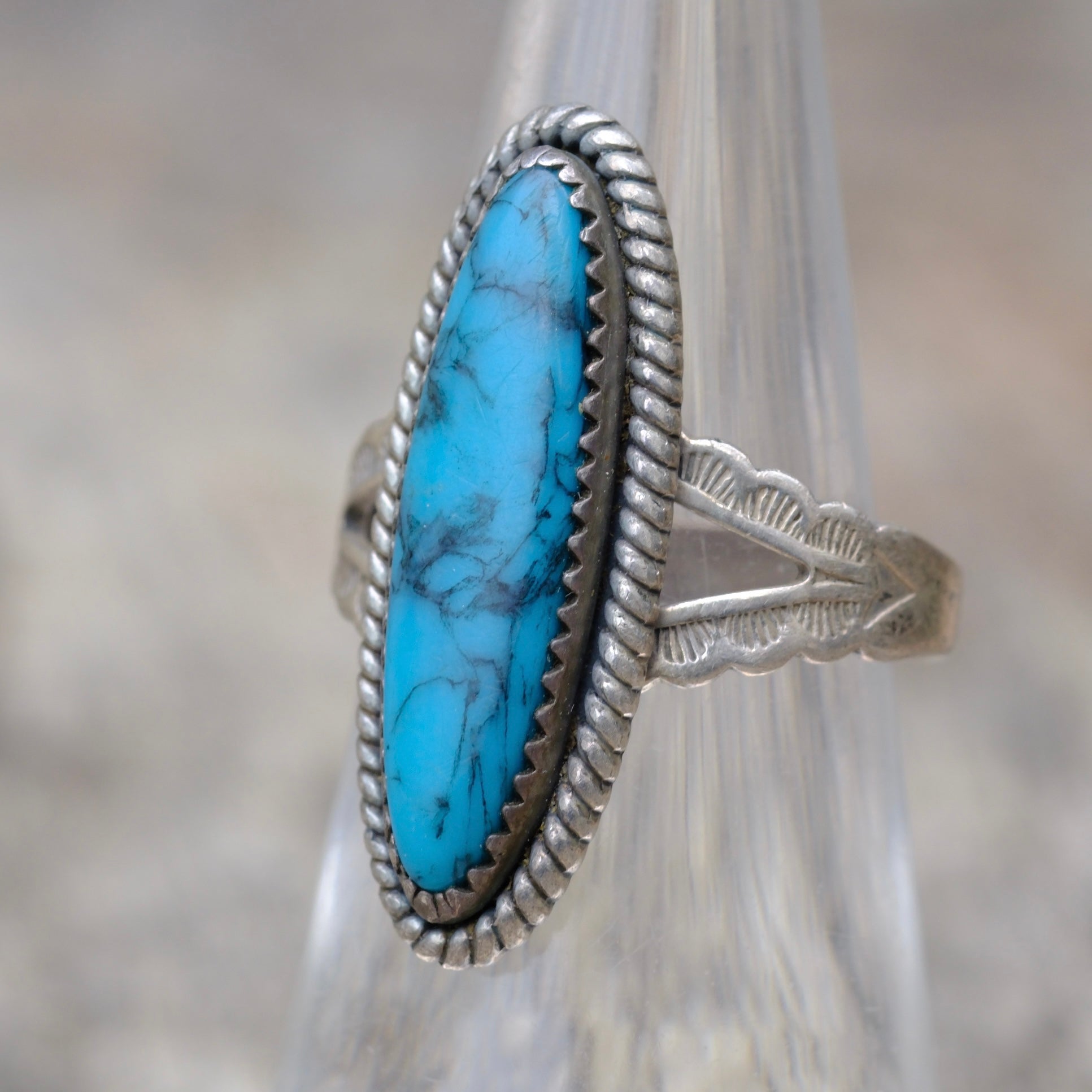 Vintage Sterling Turquoise Ring 6