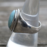 Vintage Sterling Lapis Cabochon Ring 8.25