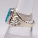 Vintage Sterling Turquoise Stamped Band Ring 9.75
