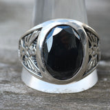 1980's Vintage Sterling Hematite Thunderbird Ring