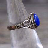 Vintage Sterling Lapis Ring 5.5