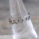 Vintage Sterling Silver Heart Band 6.25