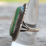 Vintage Sterling Chunky Turquoise Ring 8.25