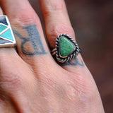 Vintage Sterling Turquoise Roper Ring 6.5