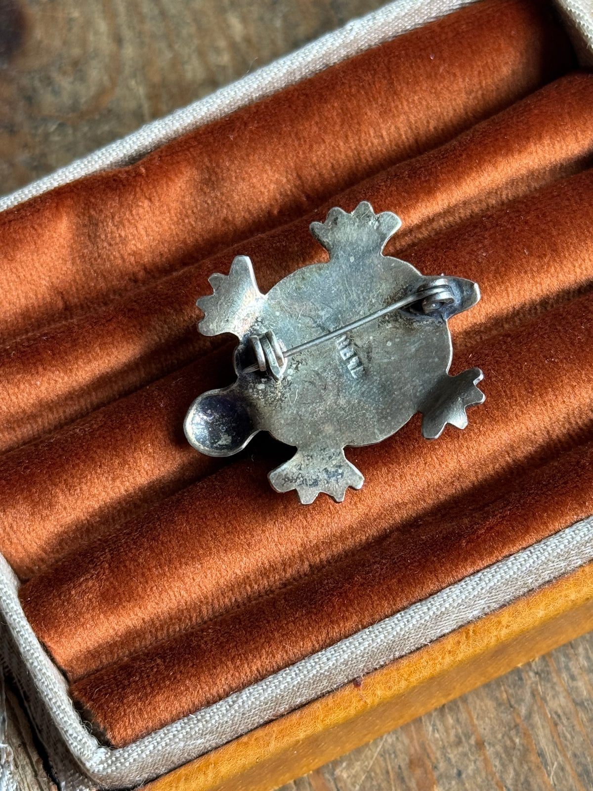 Vintage Sterling Silver Abalone Turtle Pin