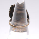 Vintage Sterling Turquoise Feather Ring 4.5