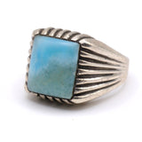 Vintage Sterling Larimar Signet Ring 8.25