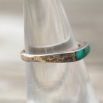 Vintage Sterling Turquoise Inlay Band 5.5