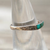 Vintage Sterling Turquoise Inlay Band 5.5