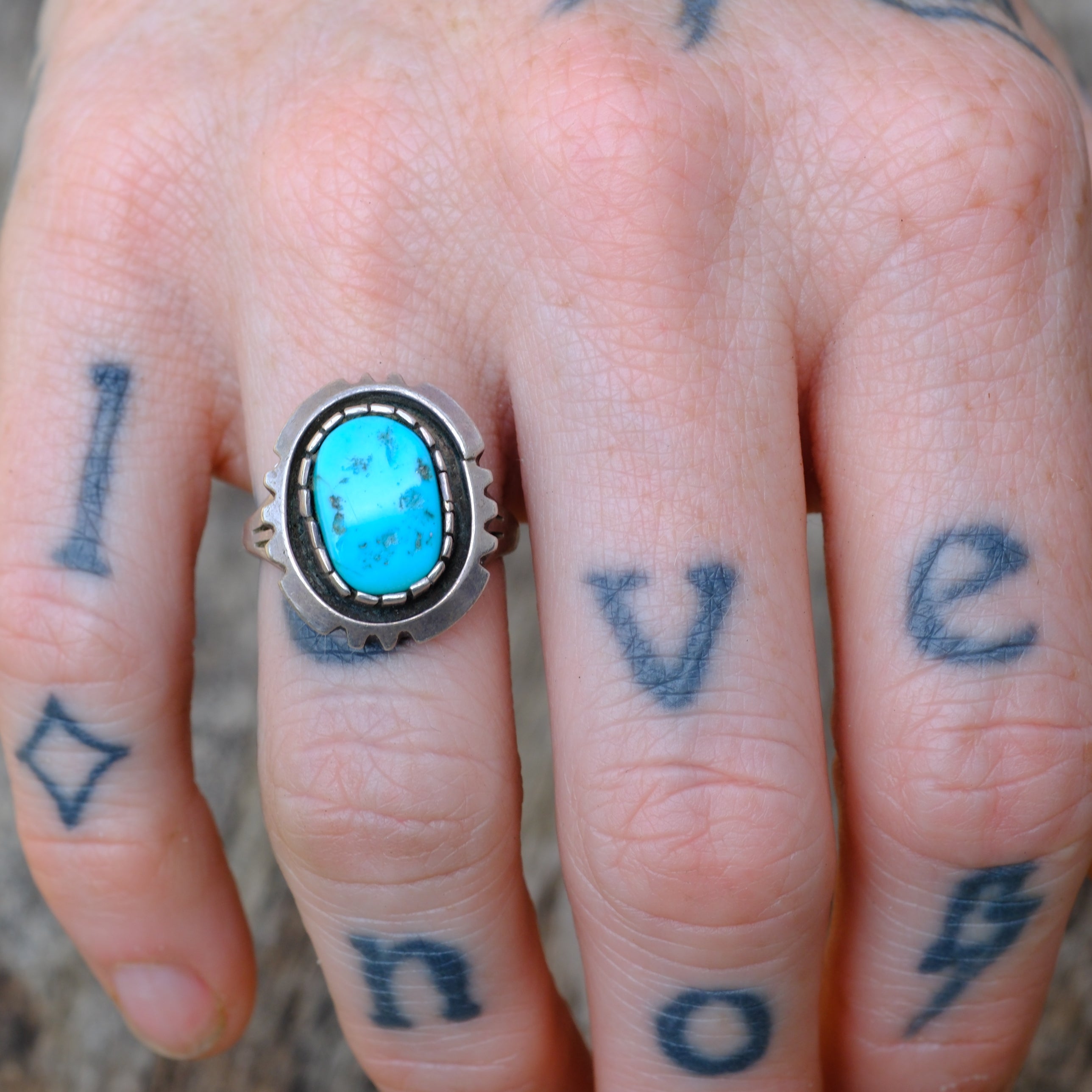 Vintage Sterling Turquoise Ring 6