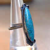 Vintage Sterling Turquoise Roper Ring 7.5