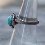 Vintage Sterling Turquoise Roper Ring 5
