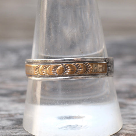 Vintage Sterling and 12K Gold Band 11.75