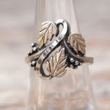 Vintage Sterling Leaf Ring 7.25