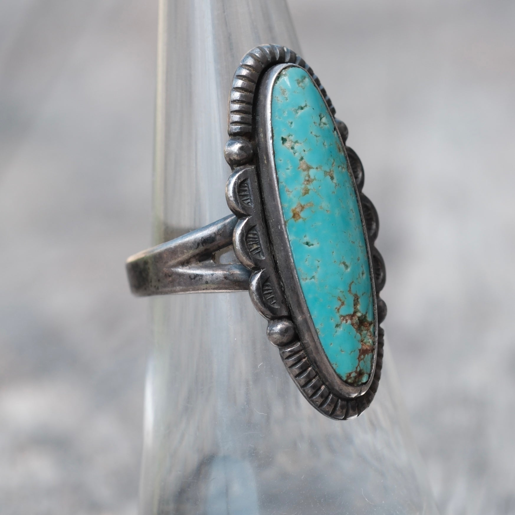 Vintage Sterling Turquoise Ring 6
