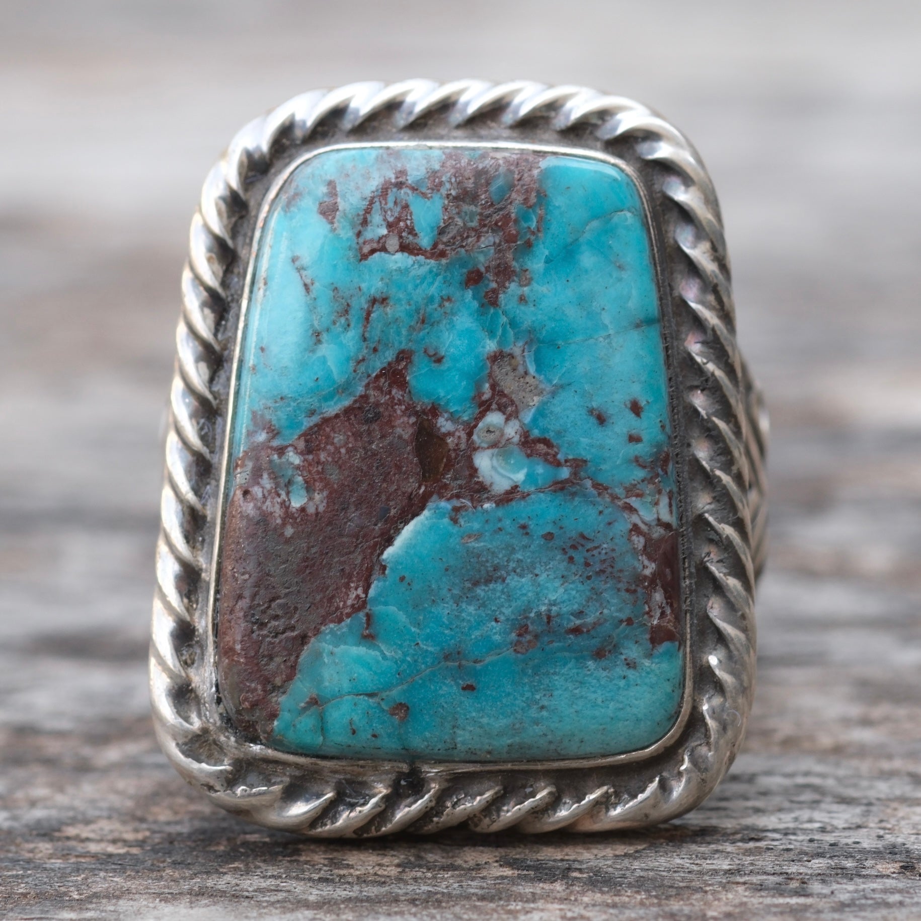 Sterling Silver BISBEE Turquoise Crossed Arrows Ring 9.25
